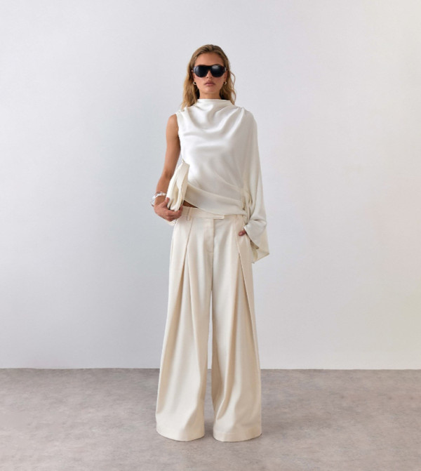 Warehouse Warehouse - Cream Casual Pants