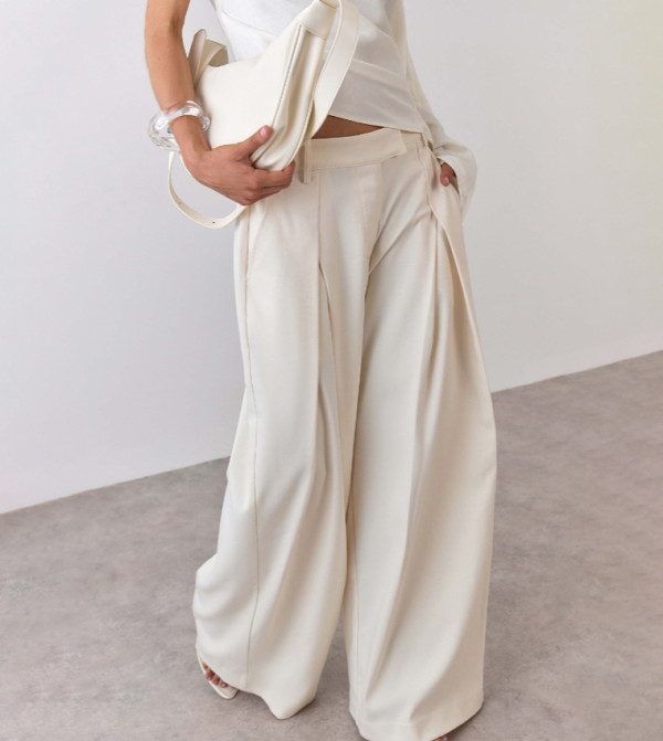 Warehouse Warehouse - Cream Casual Pants