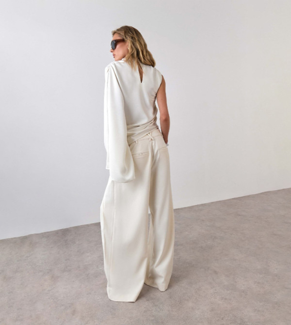 Warehouse Warehouse - Cream Casual Pants