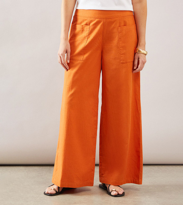 واليس   - برتقالي  بنطال كاجوال