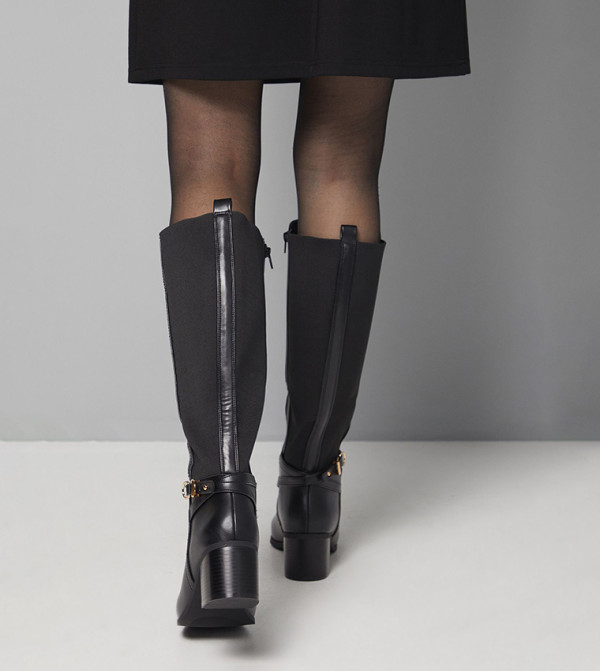 واليس - اوتليت - أسود Mid Calf Boots