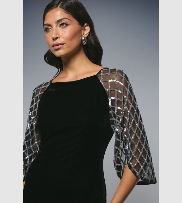 واليس   فساتين ميدي  - أسود Midi Dresses