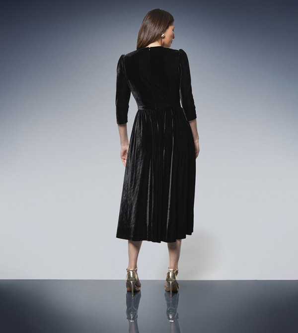 واليس   occasion-wedding-guest - أسود Midi Dresses