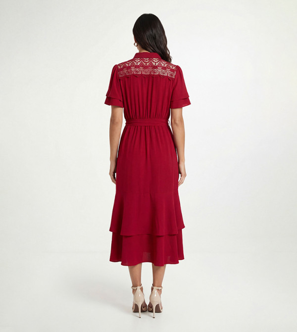 واليس   فساتين - أحمر Midi Dresses
