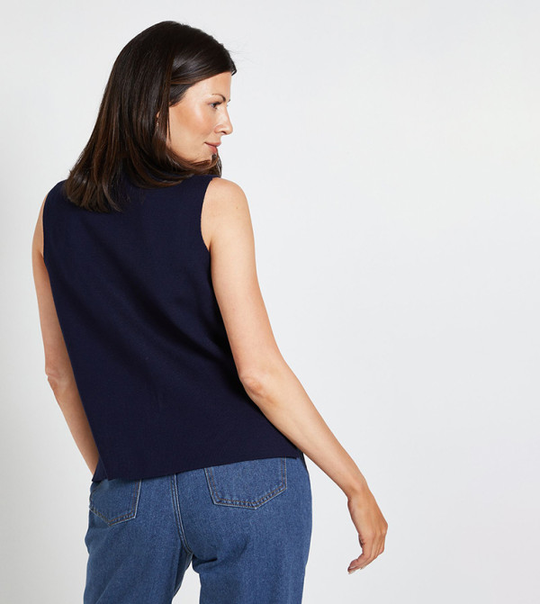 Wallis Wallis - Navy Sleeveless Tops