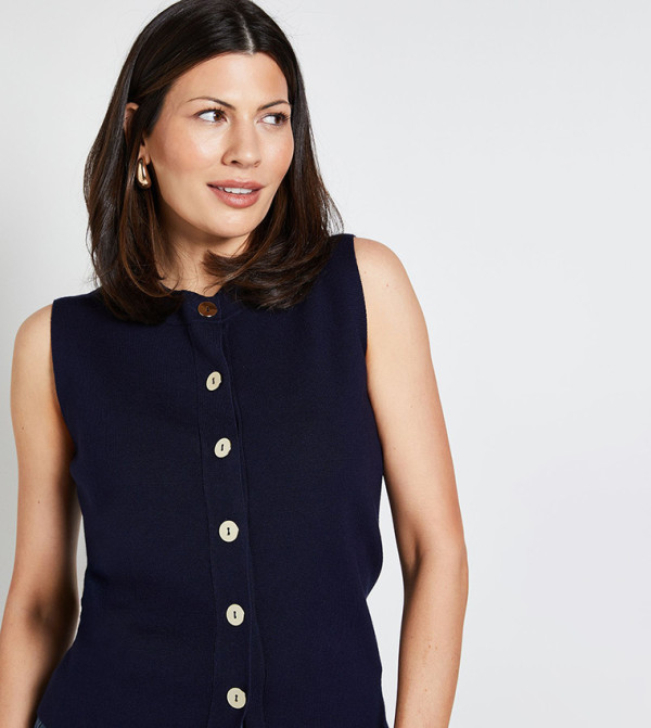 Wallis Wallis - Navy Sleeveless Tops
