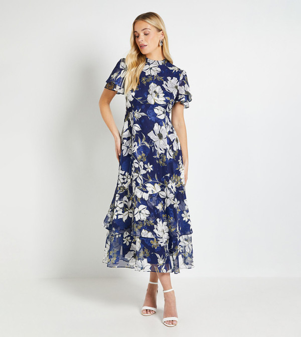 Wallis  resort-state-of-mind-w - Navy Midi Dresses