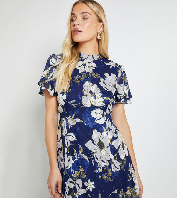 Wallis  resort-state-of-mind-w - Navy Midi Dresses