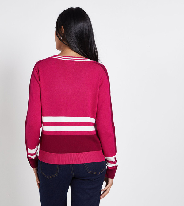 Wallis Sweaters - Pink V-neck Sweaters