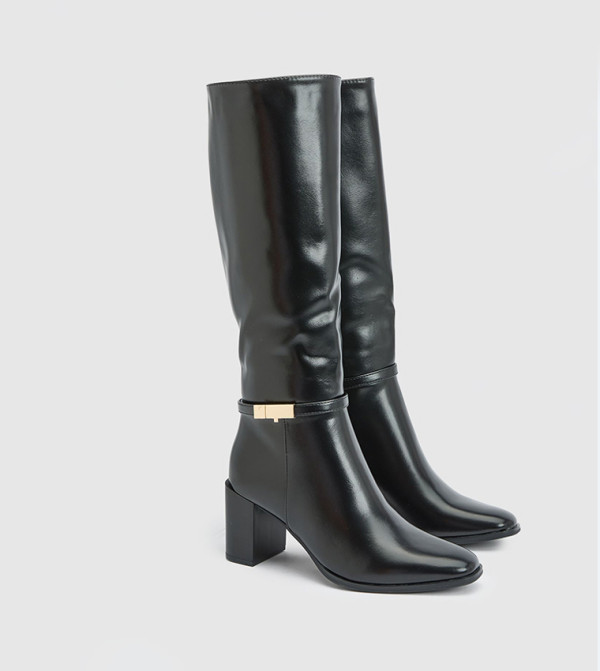 واليس بوت لمنتصف الساق - أسود Mid Calf Boots