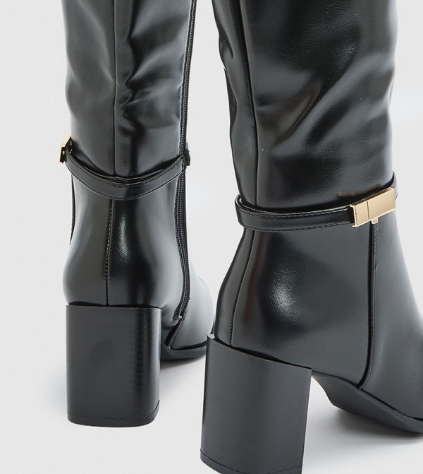 واليس بوت لمنتصف الساق - أسود Mid Calf Boots