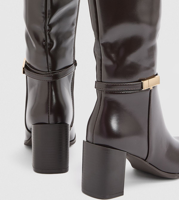 واليس   بوت لمنتصف الساق - بني  Mid Calf Boots