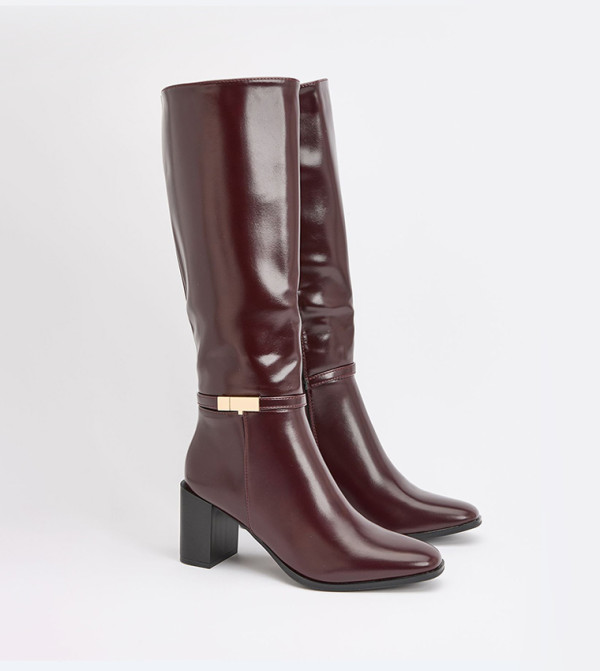 واليس بوت لمنتصف الساق - بني محمر Mid Calf Boots