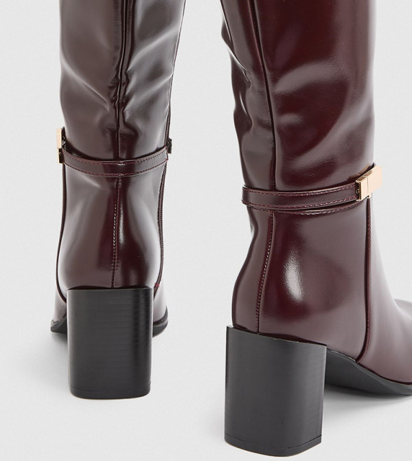 واليس بوت لمنتصف الساق - بني محمر Mid Calf Boots