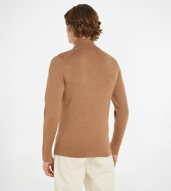 كالفين كلاين سترات بياقة السلحفاة - بني Turtle neck Sweaters