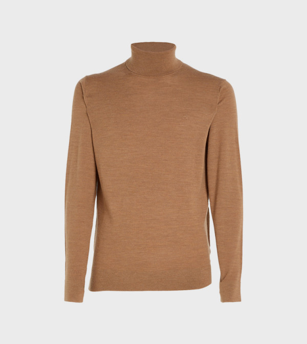كالفين كلاين سترات بياقة السلحفاة - بني Turtle neck Sweaters