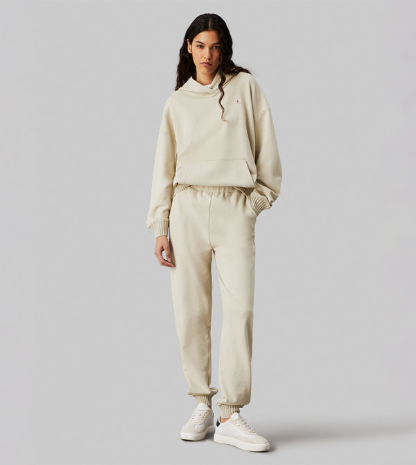كالفن كلاين جينز  بناطيل مشي وركض - كريمي  Track Pants & Joggers