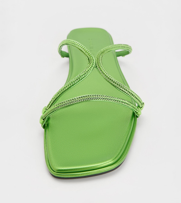 Charles & Keith  Flat Sandals - Green Flat Sandals