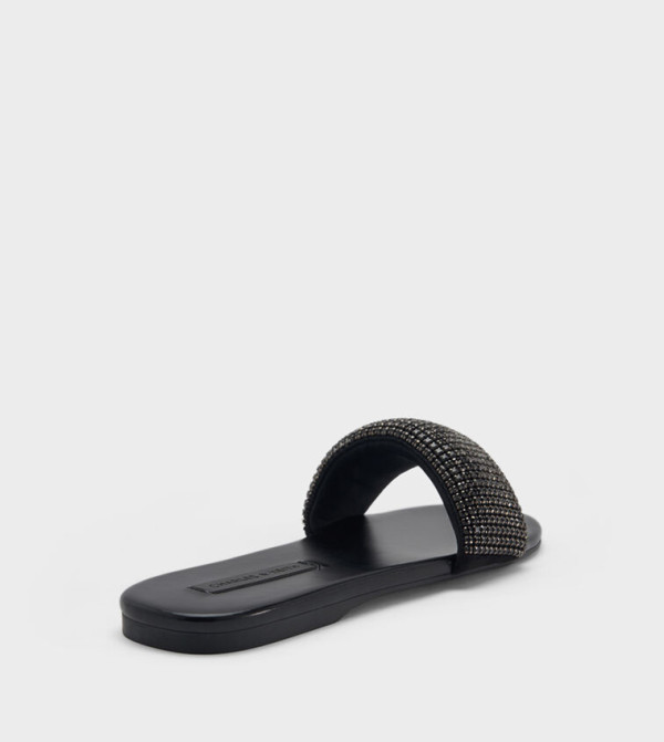 Charles & Keith Flat Sandals - BLACK Flat Sandals