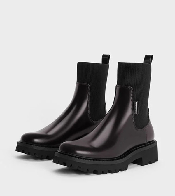 Charles & Keith  Ankle Boots - Burgundy Ankle length Boots