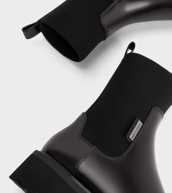 Charles & Keith  Ankle Boots - Burgundy Ankle length Boots