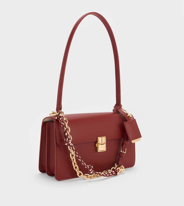 Charles & Keith  Shoulder Bags - Burgundy Shoulder bags