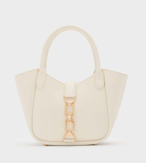 Charles & Keith  green-story - Cream Tote Bags