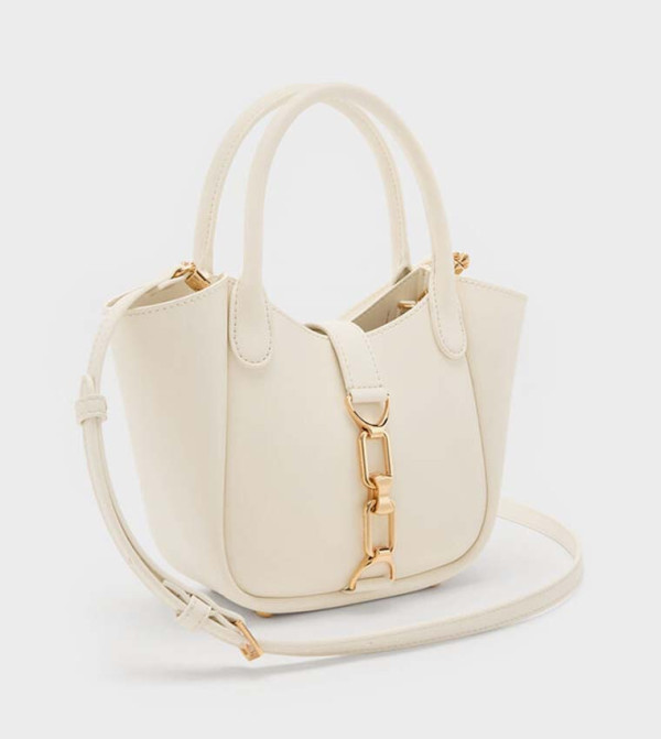 Charles & Keith  green-story - Cream Tote Bags