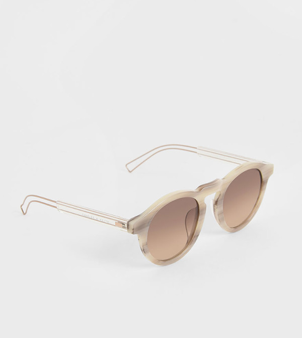 Charles & Keith Beachwear Edit - White Round Sunglasses