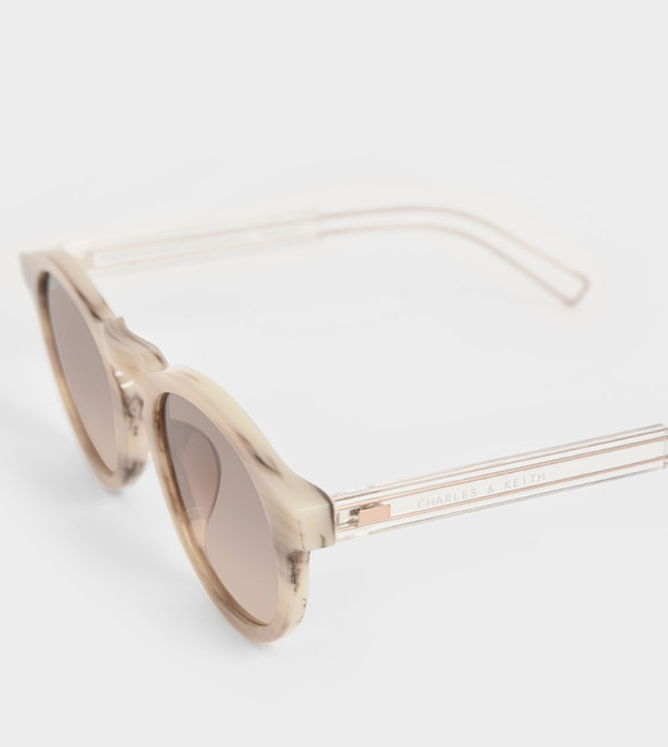 Charles & Keith Beachwear Edit - White Round Sunglasses