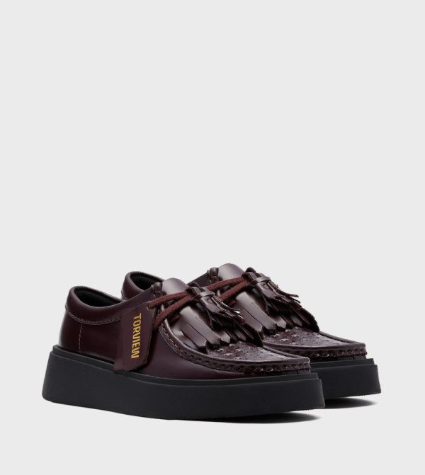 Clarks Slip-Ons - Burgundy Casual Slip-ons