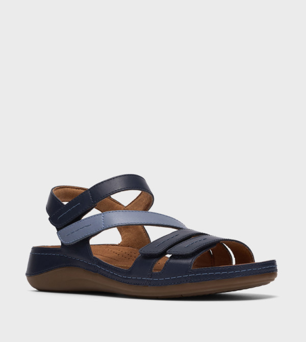 Clarks Flat Sandals - Navy Flat Sandals