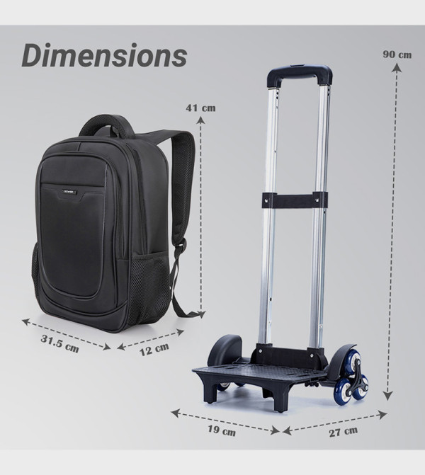 Eazy Kids  Trolley Backpack - BLACK Trolley Backpack