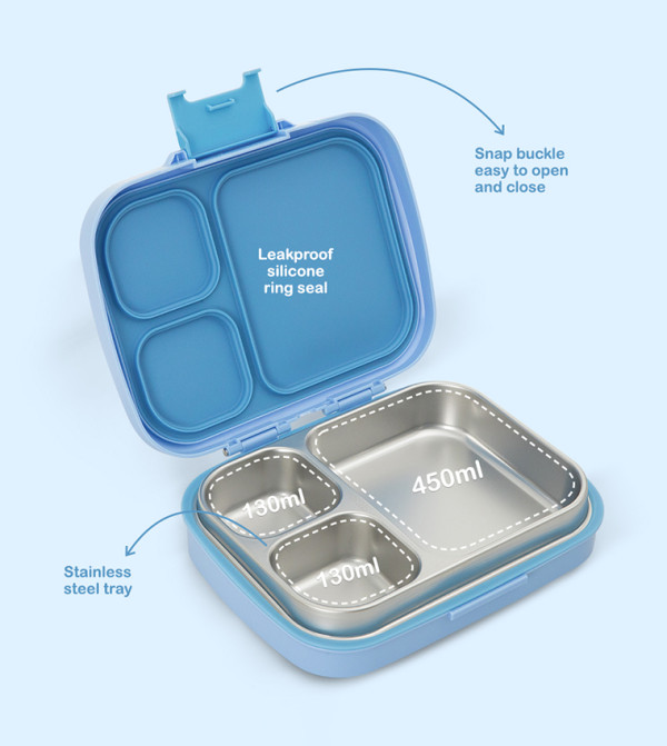 Eazy Kids School Supplies - Blue Lunch Box