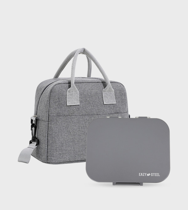 Eazy Kids School Supplies - Grey Lunch Box