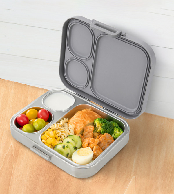 Eazy Kids School Supplies - Grey Lunch Box