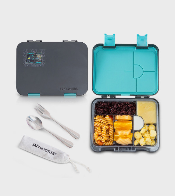 Eazy Kids School Supplies - Grey Lunch Box