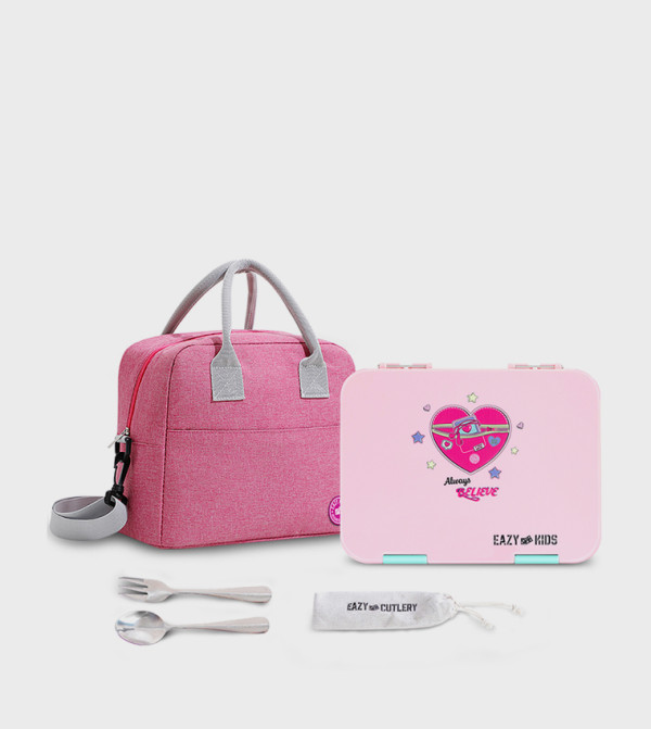 Eazy Kids School Supplies - Pink Lunch Box