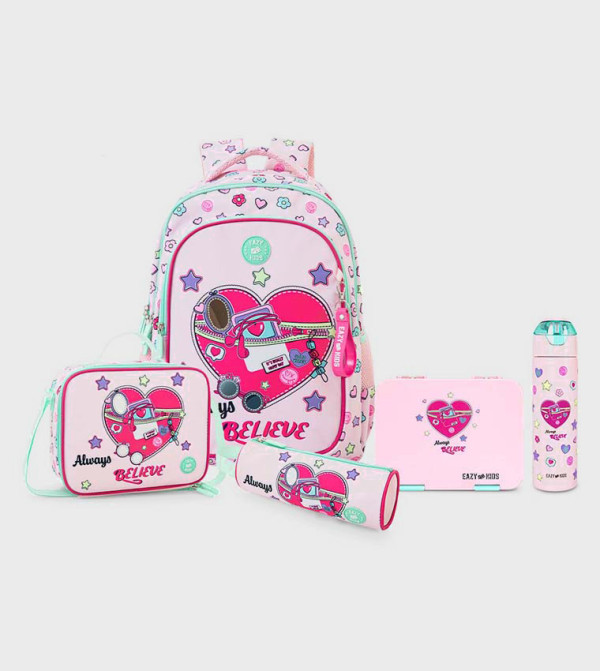 Eazy Kids  Backpack Set - Pink Backpack Set
