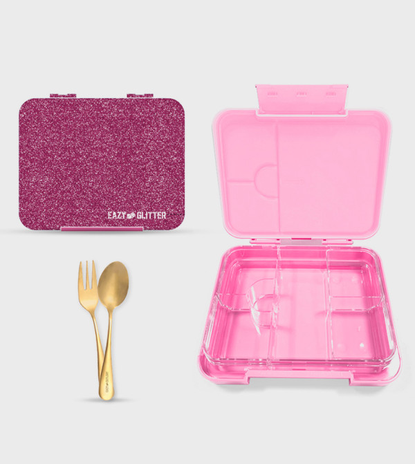 ايزي كيدز  طقم حقيبة الغداء - وردي طقم حقيبة الغداء