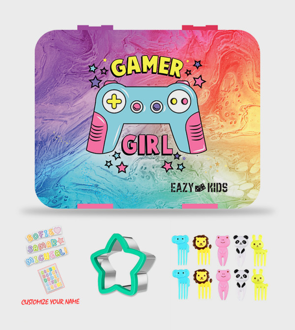 ايزي كيدز  طقم حقيبة الغداء - وردي طقم حقيبة الغداء