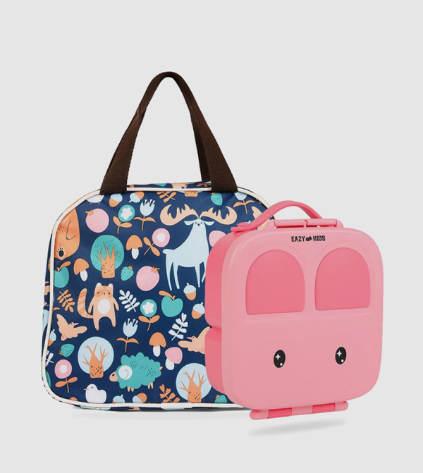 ايزي كيدز  طقم حقيبة الغداء - وردي طقم حقيبة الغداء