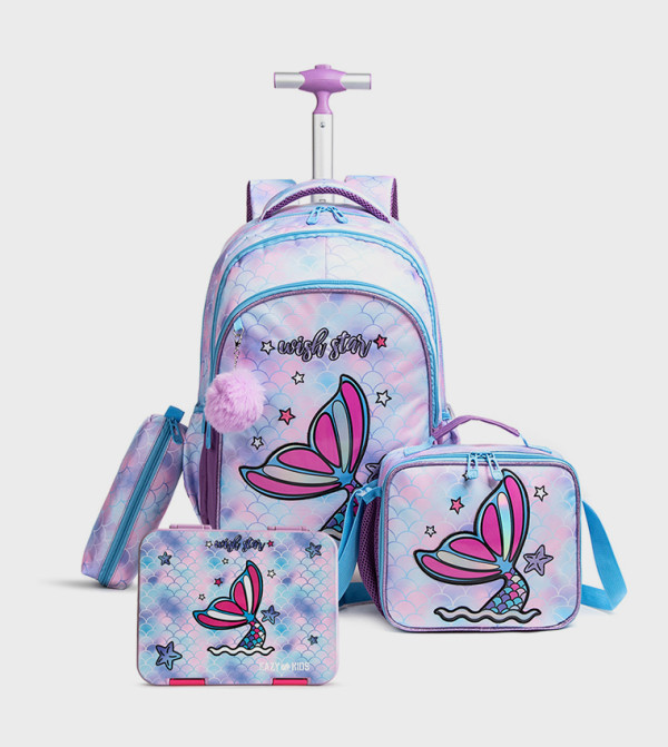 Eazy Kids Trolley Backpack Set - Purple Trolley Backpack Set