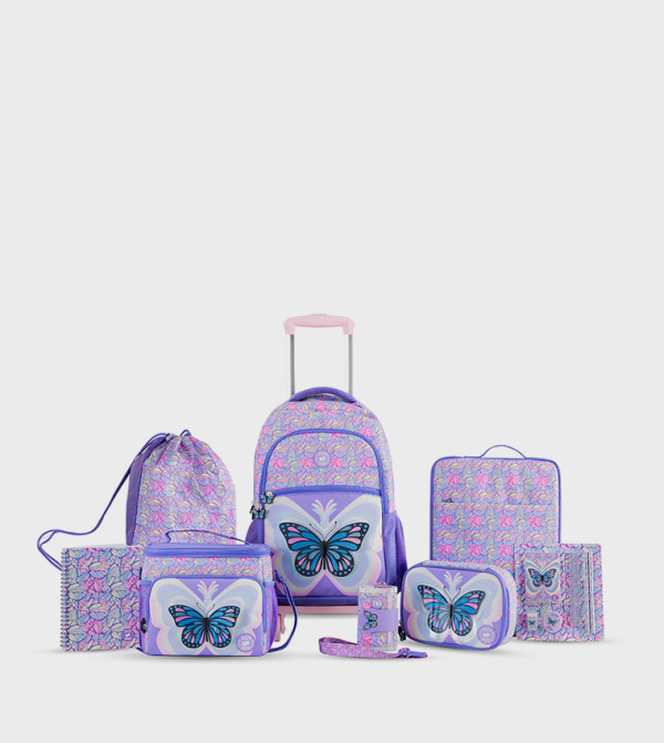 Eazy Kids  - Purple Trolley Backpack Set