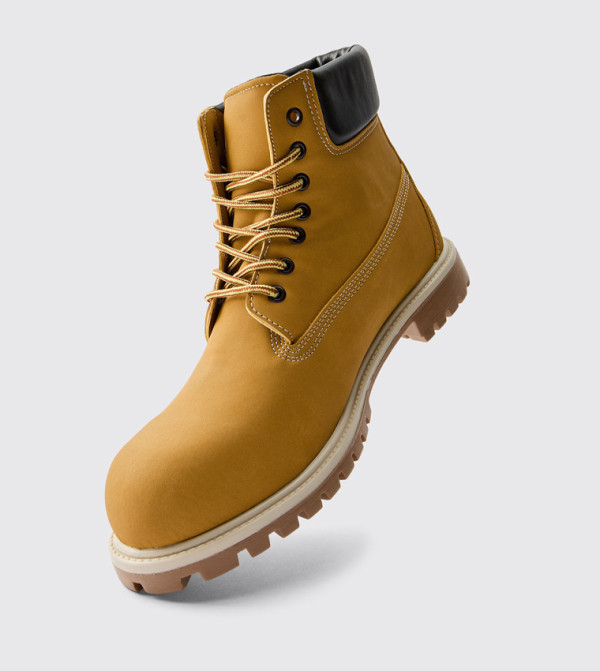 boohooMAN - Outlet  - Brown Lace up Boots