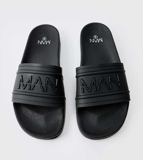 boohooMAN - Outlet - Black Slides
