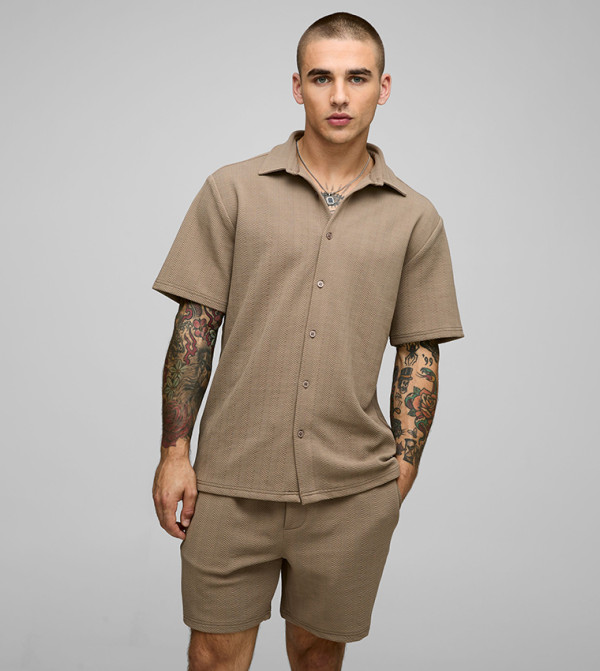 boohooMAN  Clothing Set - Brown Co-Ord Set