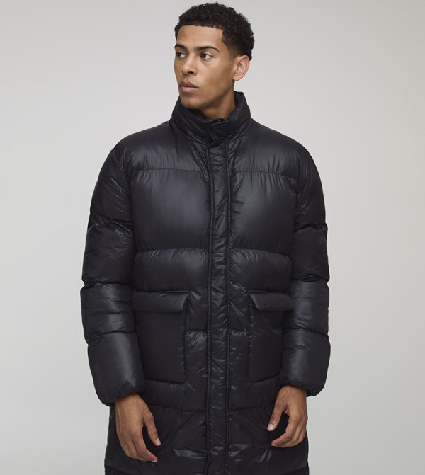 boohooMAN  Overcoats - Black Overcoats