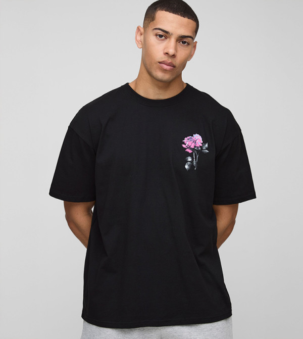boohooMAN  - Black Round Neck T-Shirts
