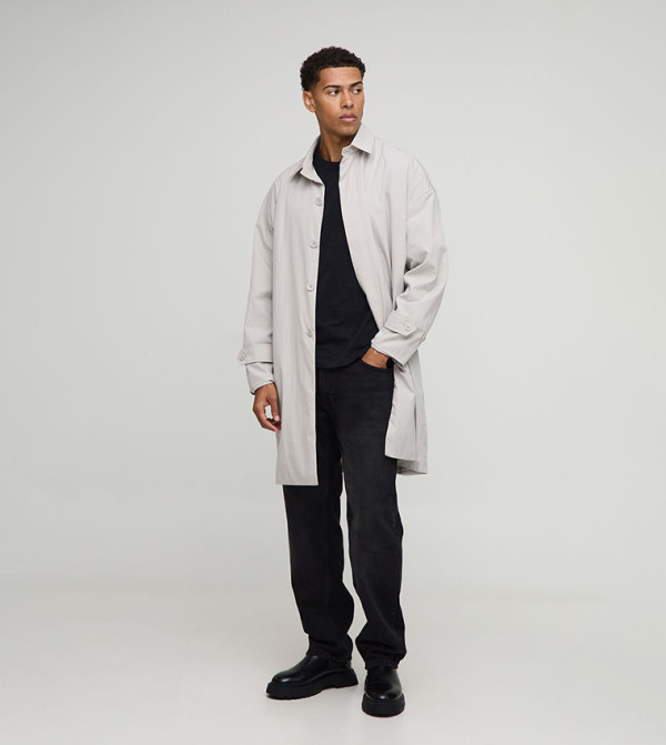 boohooMAN  Overcoats - Grey Overcoats